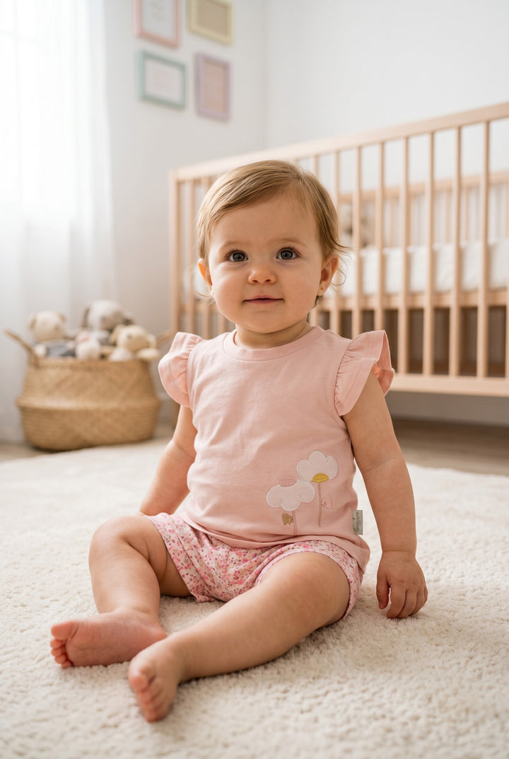 Cozy Petals Flutter Sleeve Set