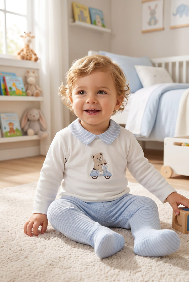 Little Scooter Bear Footed Set