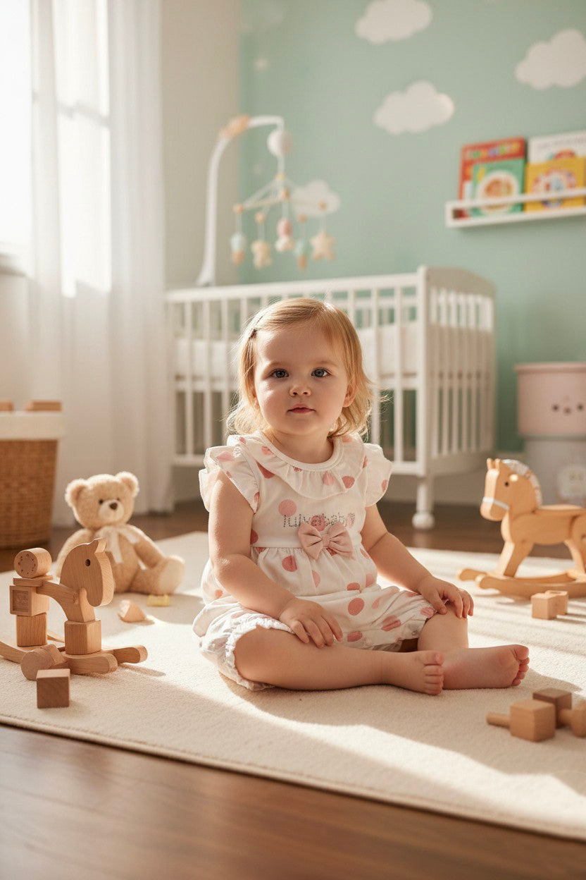 Flutter-Sleeve Polka Dot Romper