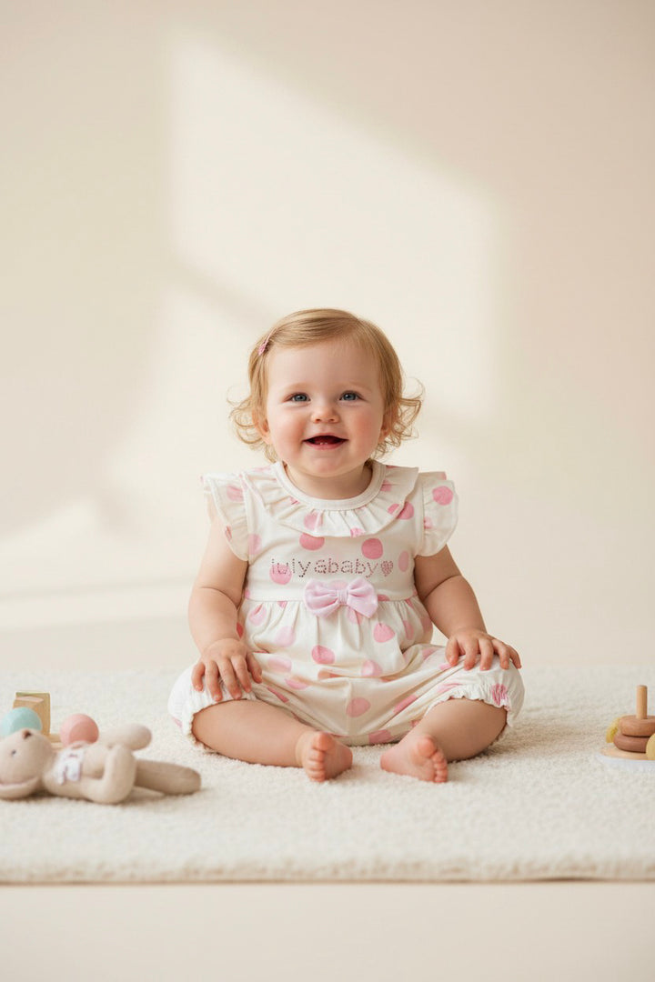 Flutter-Sleeve Polka Dot Romper