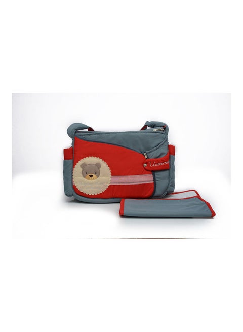 Cute Embroidered Animal Patch Diaper Bag with Matching Changing Mat