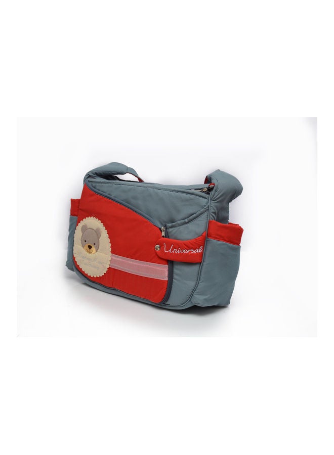 Cute Embroidered Animal Patch Diaper Bag with Matching Changing Mat