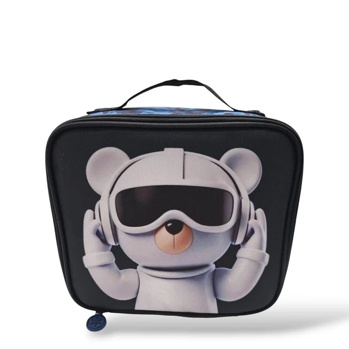Boys Cool Bear Blue Camouflage 4-Piece Trolley School Bag Set
