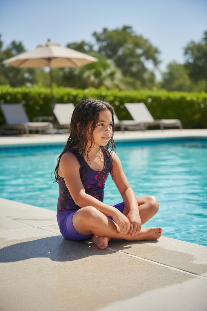 Girls' Sporty Boyleg One-Piece Swimsuit