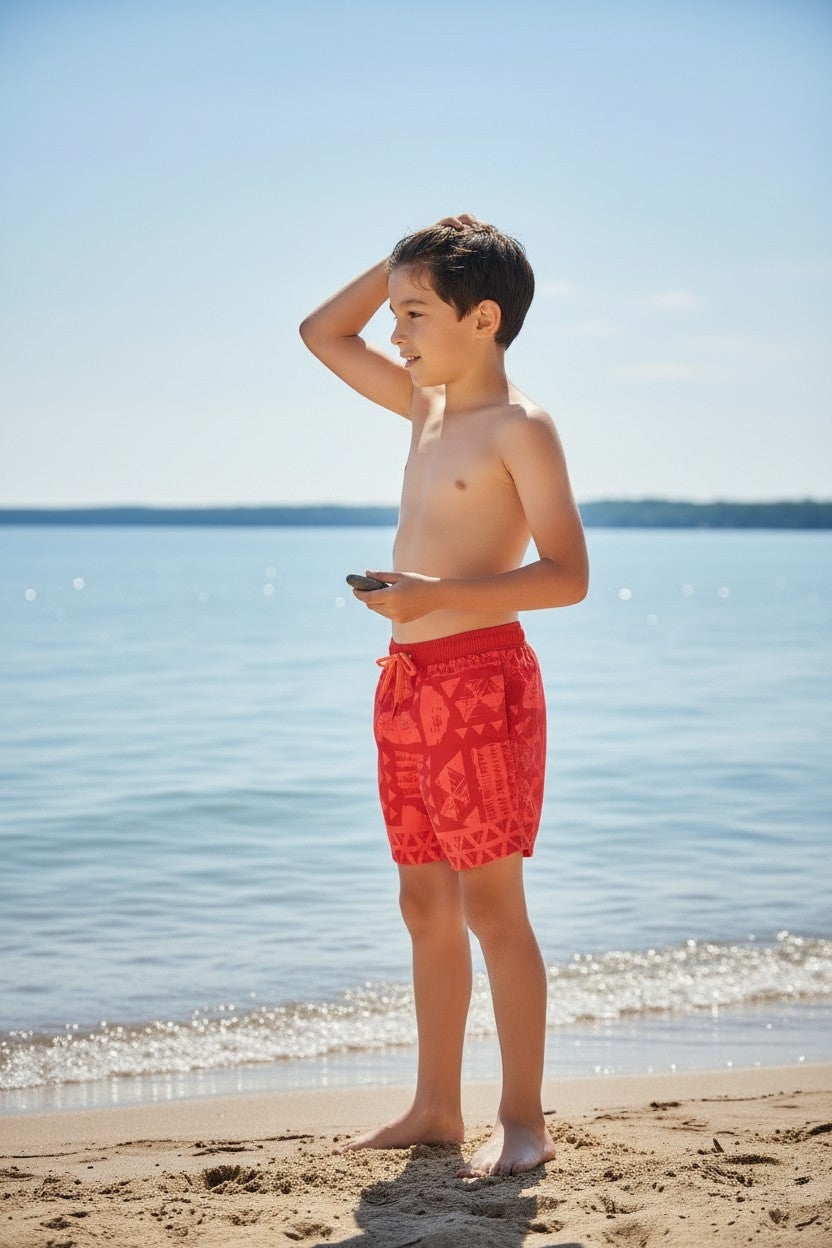 Electric Lime Tribal Swim Shorts