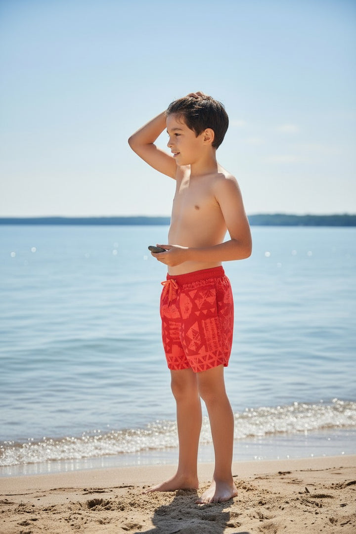 Electric Lime Tribal Swim Shorts