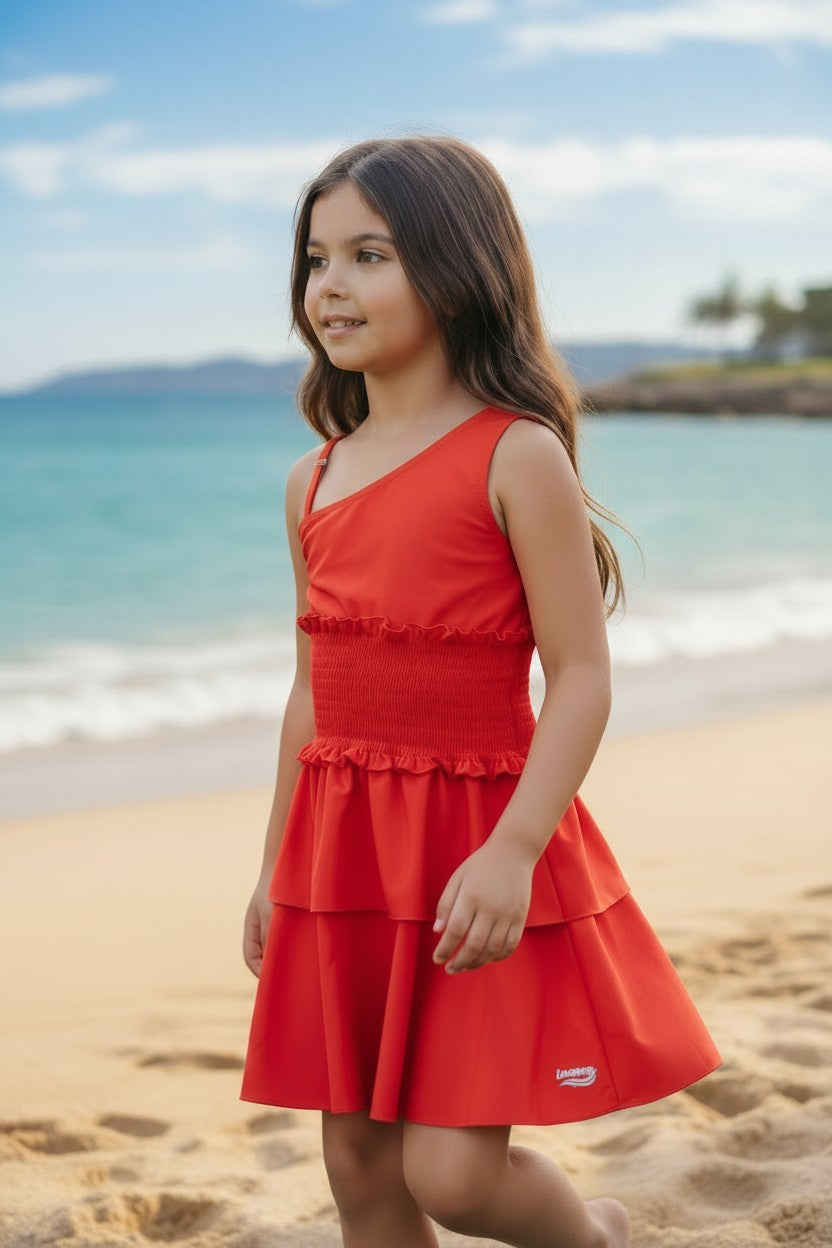 Toddler & Girls' Smocked Tiered Skirted Swimsuit