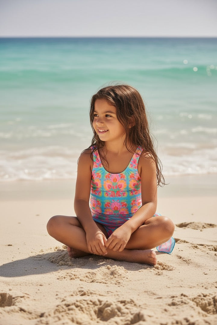 Girls' Sarong-Tie One-Piece Swimsuit