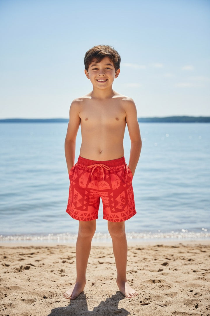 Electric Lime Tribal Swim Shorts