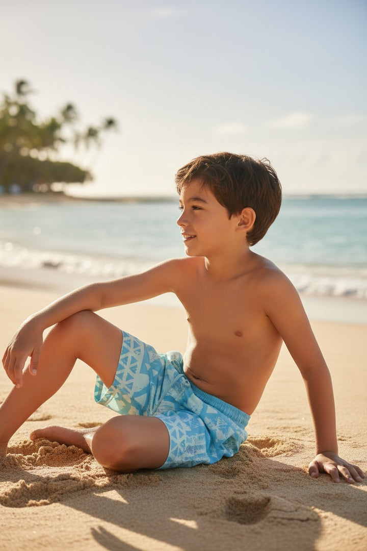 Electric Lime Tribal Swim Shorts