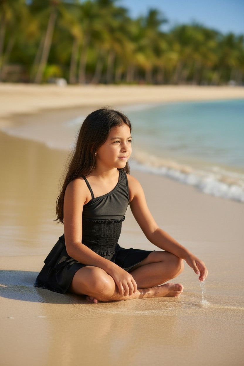 Toddler & Girls' Smocked Tiered Skirted Swimsuit