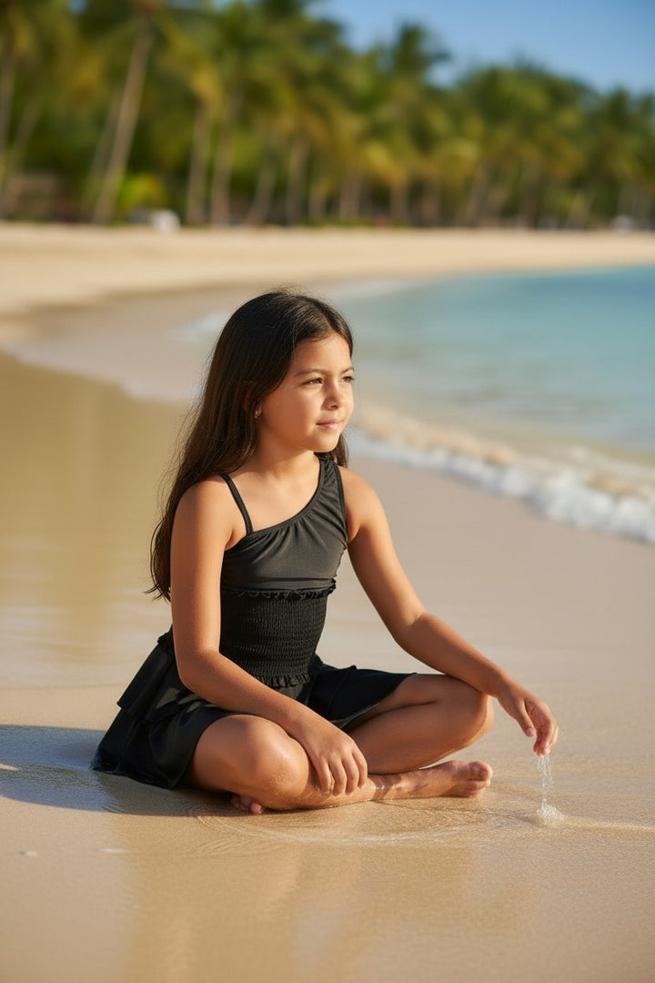 Toddler & Girls' Smocked Tiered Skirted Swimsuit