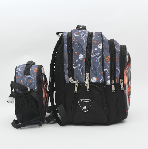 Fiery T-Rex 3-Piece School Backpack Set