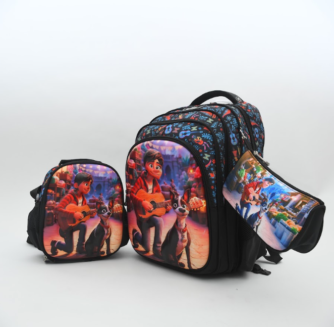 3-in-1 Musical Boy & Dog School Bag Set – Backpack, Lunch Bag & Pencil Case