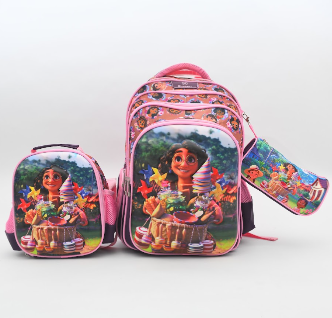 Colorful Encanto Mirabel 3-Piece Backpack Set with Character Pattern