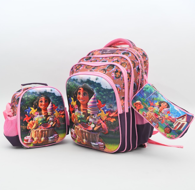 Colorful Encanto Mirabel 3-Piece Backpack Set with Character Pattern