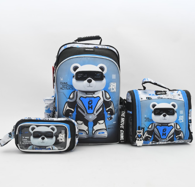 Robo Bear Futuristic 3-Piece Kids School Backpack Set