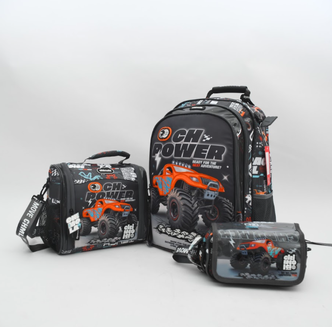 3-in-1 Monster Truck School Bag Set – Backpack, Lunch Bag & Pencil Case