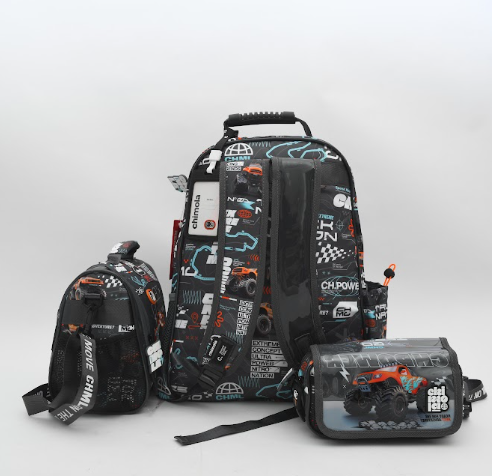 3-in-1 Monster Truck School Bag Set – Backpack, Lunch Bag & Pencil Case