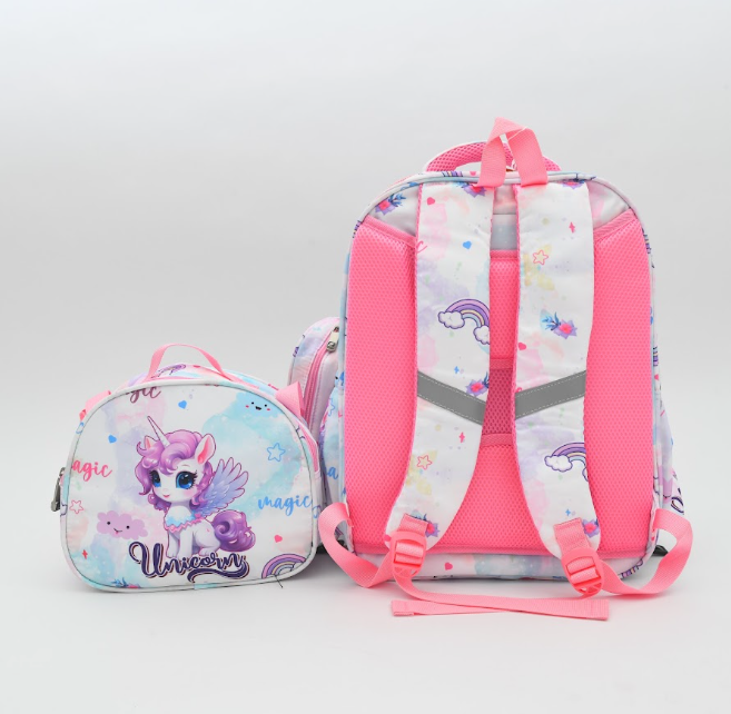 Pastel Dream Unicorn 3-Piece Kids School Backpack Set