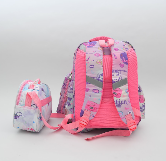 Barbie Fashion & Pastel Unicorn 3-Piece Kids School Backpack Set