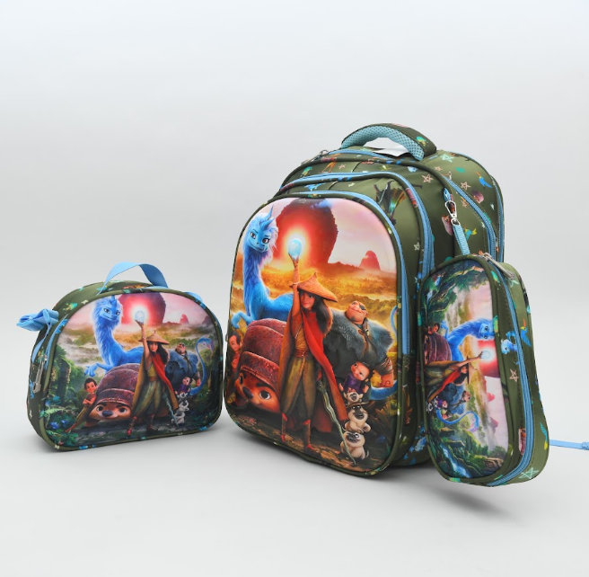 Disney Raya & Sisu Legendary Adventure 3-Piece Kids School Backpack Set