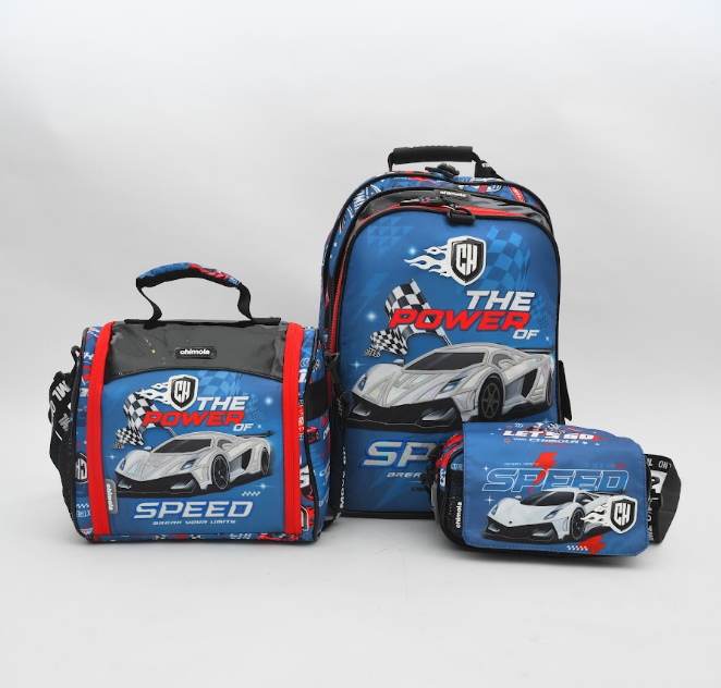 Supercar Racing Edition 3-Piece Kids School Backpack Set