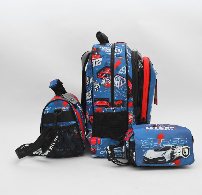 Supercar Racing Edition 3-Piece Kids School Backpack Set