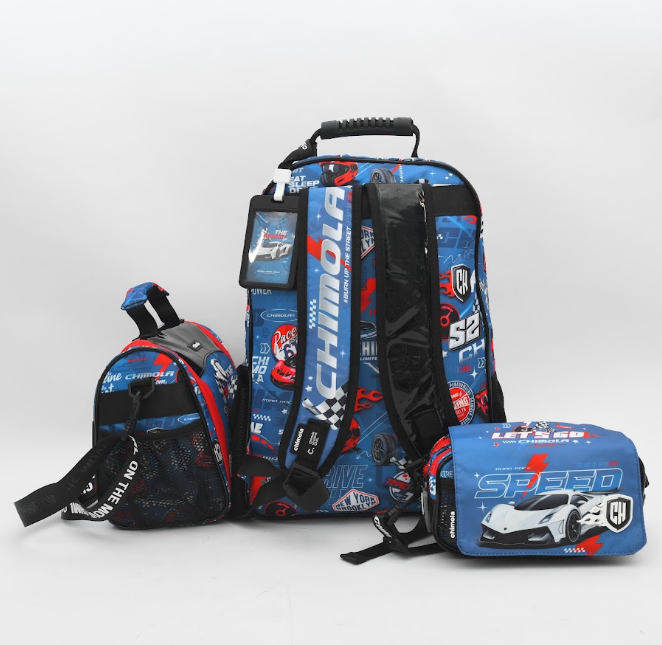 Supercar Racing Edition 3-Piece Kids School Backpack Set