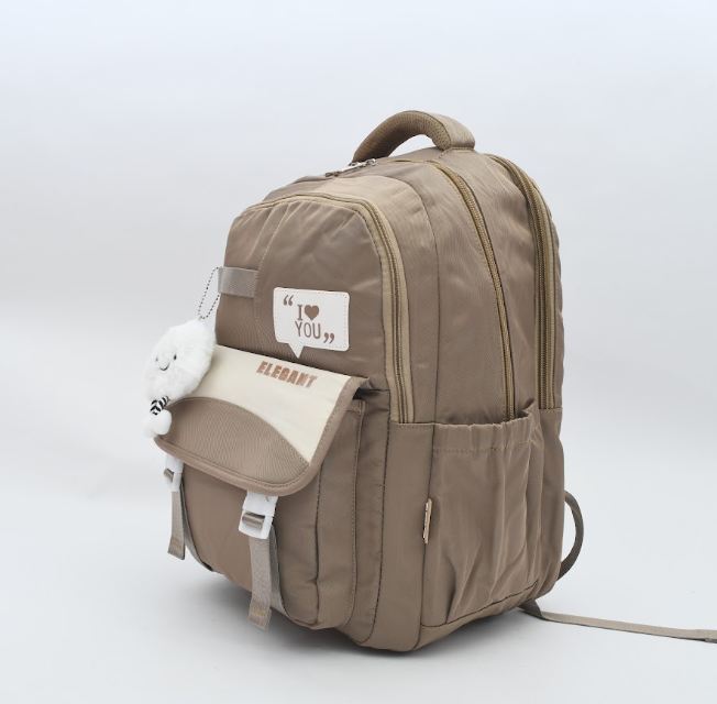 "I Love You" Patch Aesthetic Backpack with Soft Cloud Plush Keychain