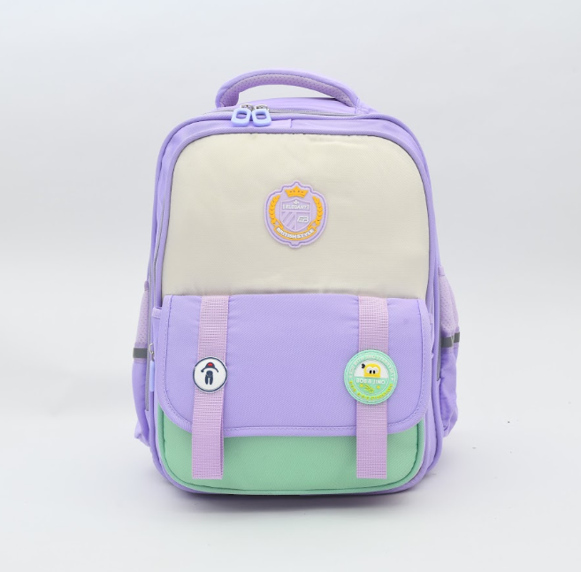 Preppy Color-Block School Backpack