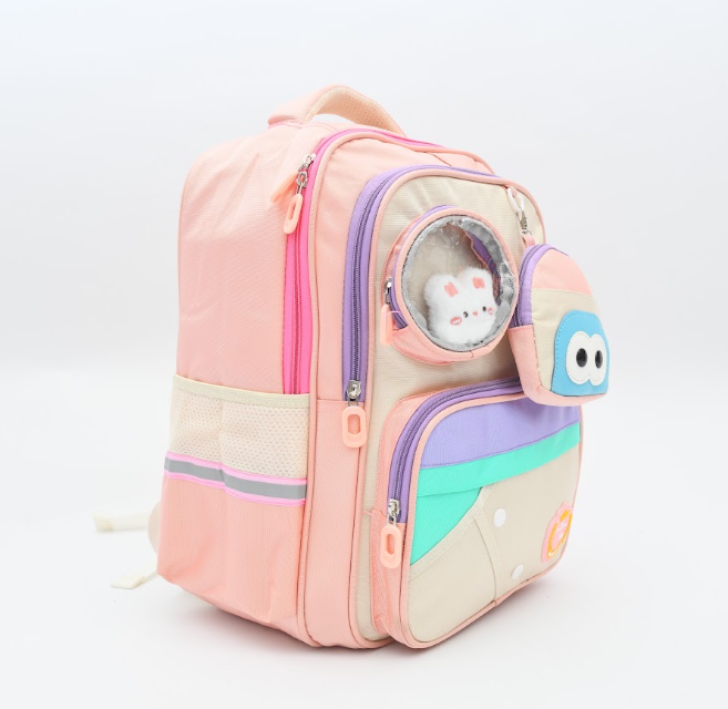 Playful Character Clear-Window Kids Backpack