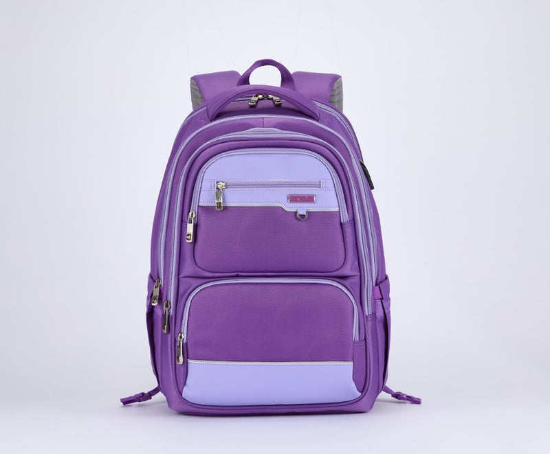 Dual-Tone Multi-Pocket School Backpack