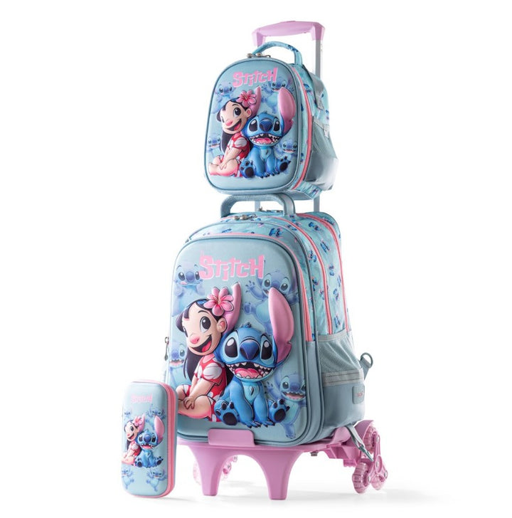 Stitch & Lilo 3D Trolley Backpack Set (3 in 1)