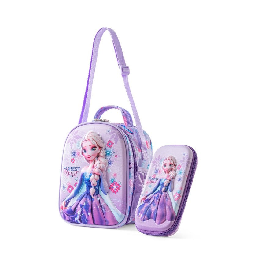 Disney Frozen Elsa 3D 'Forest Spirit' Stair-Climbing Trolley School Bag Set - 3 Pieces