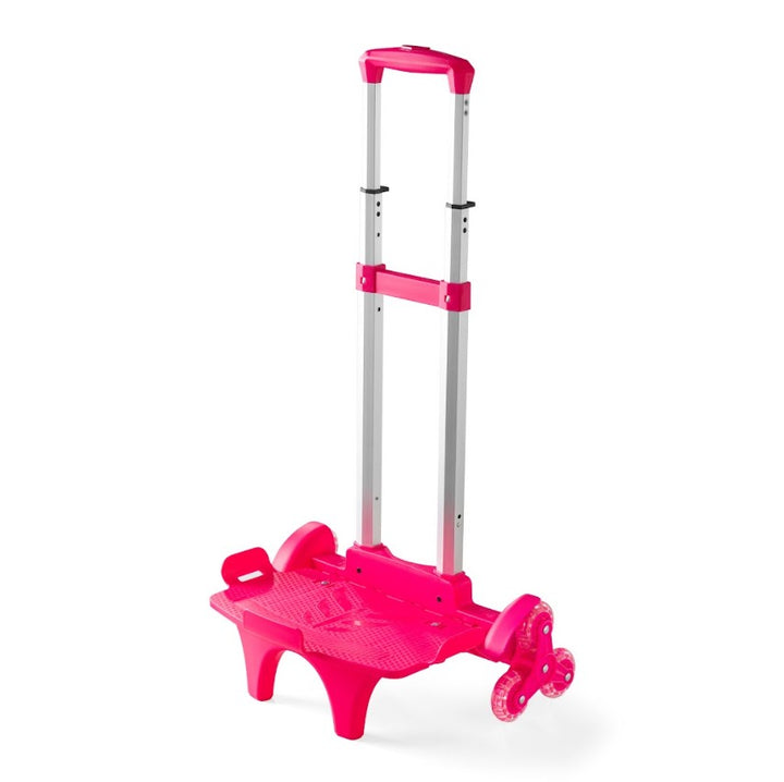 3D Pink Princess Hearts 3-Piece Stair-Climbing Trolley School Bag Set