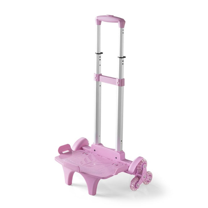 Kuromi 3D Embossed 3-Piece Stair-Climbing Trolley School Bag Set - Pink Striped