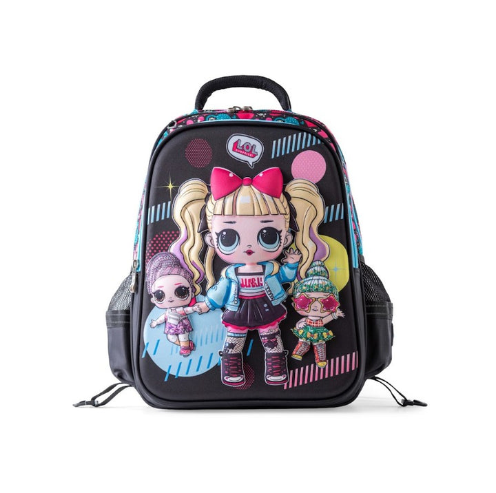 3D Black LOL Surprise Dolls 3-Piece Stair-Climbing Trolley School Bag Set