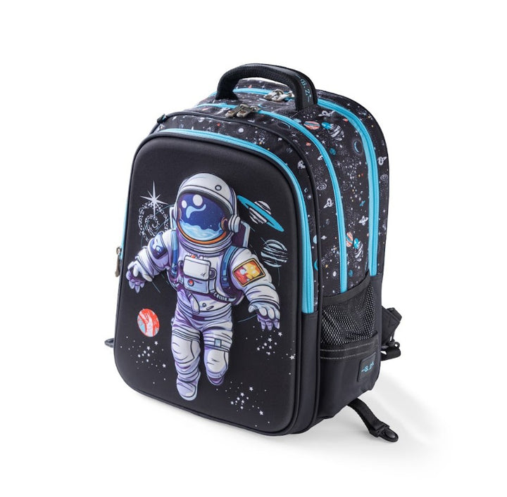 3D Spaceman Galaxy Floating Astronaut 3-Piece Stair-Climbing Trolley School Bag Set