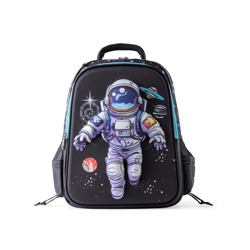 3D Spaceman Galaxy Floating Astronaut 3-Piece Stair-Climbing Trolley School Bag Set