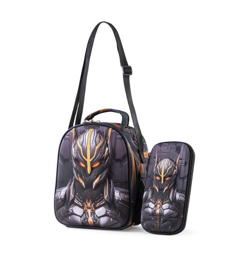 3D Robotic Mecha Knight Trolley School Bag Set