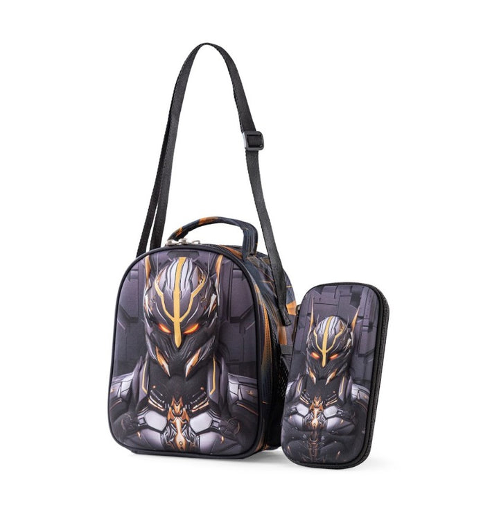 3D Robotic Mecha Knight Trolley School Bag Set
