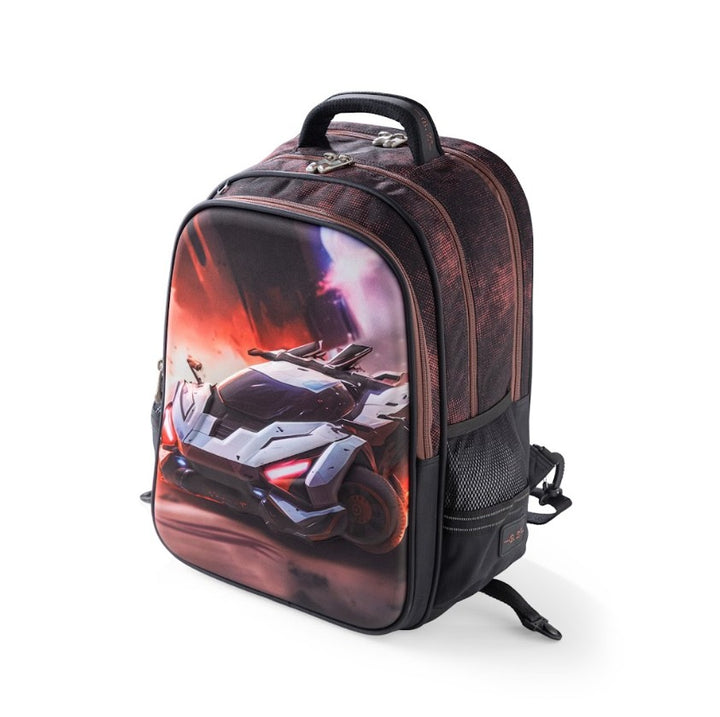 3D Cyber Racing Supercar Trolley School Bag Set