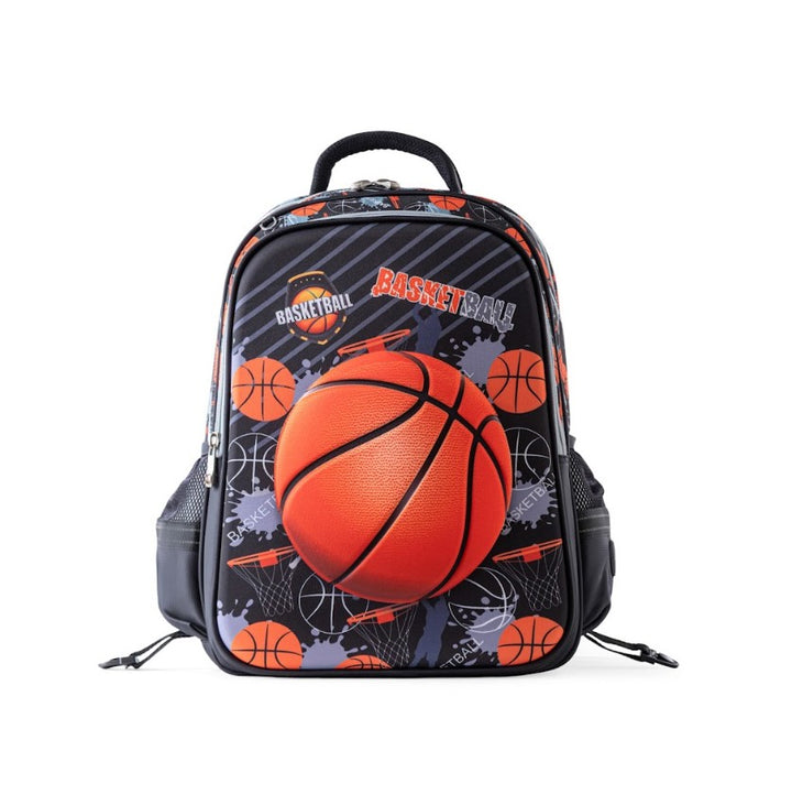 3D Basketball Relief Trolley School Bag Set