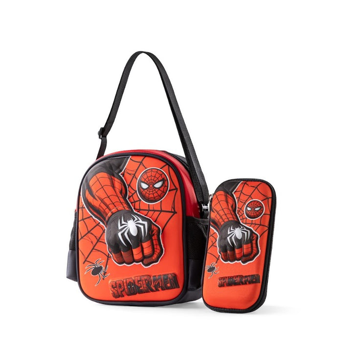 3D Spider Hero Fist Red 3-Piece Stair-Climbing Trolley School Bag Set