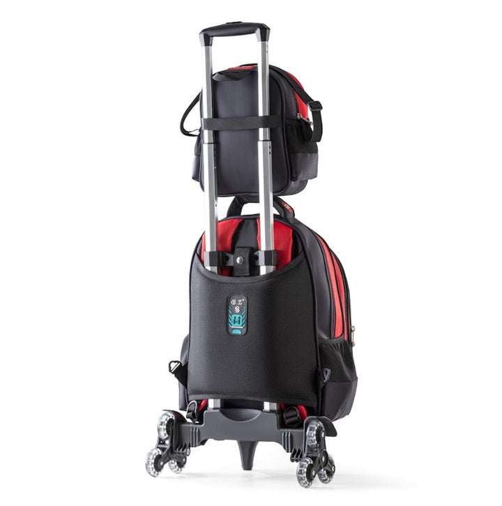 3D Red Astronaut Space Photographer 3-Piece Stair-Climbing Trolley School Bag Set