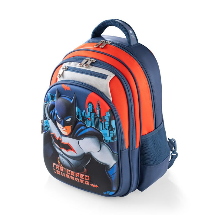 3D Batman Caped Crusader Blue 3-Piece Stair-Climbing Trolley School Bag Set