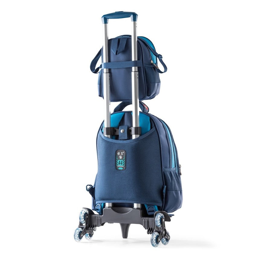3D Team Player Boy & Dog Trolley School Bag Set