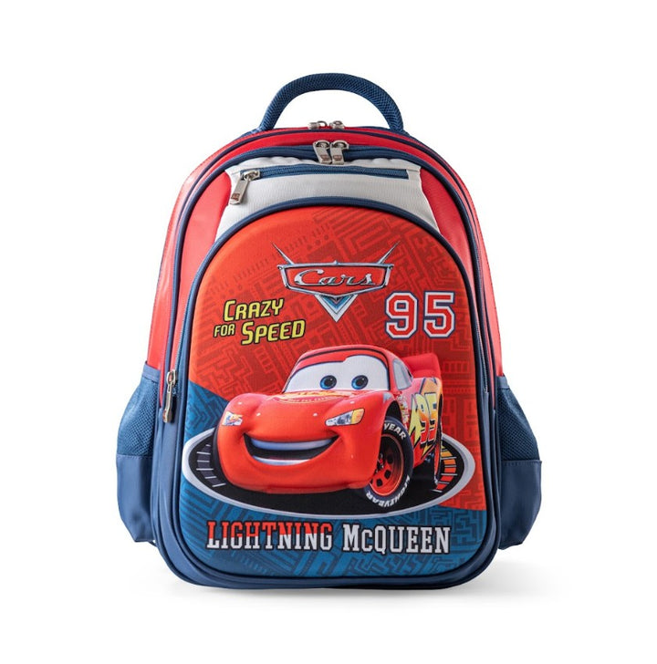 3D Lightning McQueen Crazy For Speed Trolley School Bag Set