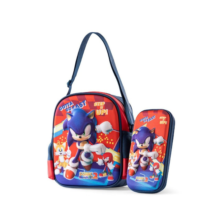 3D Sonic Gotta Go Fast Trolley School Bag Set
